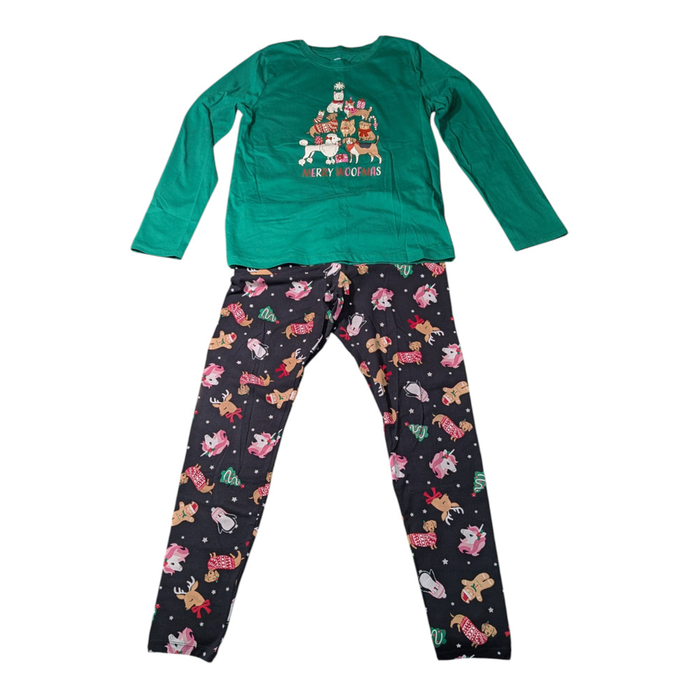 Holliday Time Kids Christmas Outfit Size XL 14-16 Green And Red